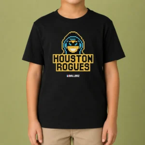 Hot Houston Rogues Ballerz Pixel Art Gaming Kids T-Shirt