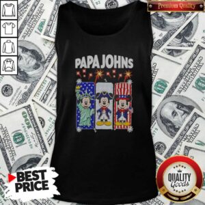 Hot Papa Johns Mickey Mouse And Friends USA Patriotic tank top optimized with vibrant red, white, and blue design