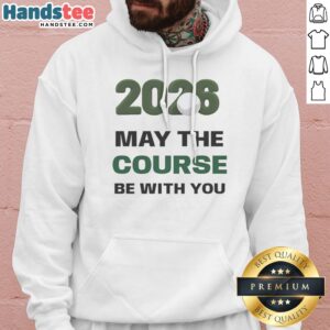 Awesome 2026 May The Course Be With You Golf Sports Parody Star Wars Hoodie displayed on a hanger