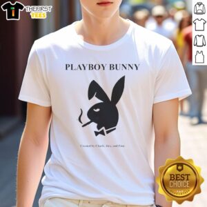 Premium Playboy Smoker Rabbit Bowtie T-Shirt by Charli Alex and Finn, featuring a stylish design perfect for casual wear.