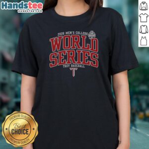 Top Troy Trojans Mens College World Series 2026 Logo Ladies Shirt in a fitted short-sleeve style