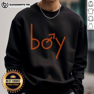 Official Boy Gender Symbol Icon Sweashirt featuring a classic crewneck design with a bold blue gender symbol print