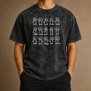 Premium Math Functions Stick Figures Meme Washed T-Shirt