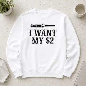 Good I Want My 2 80 Better Off Dead Sweater in dark gray with bold graphic text on front