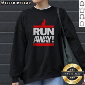 Funny Run Away From The Rabbit Sweatshirt featuring a playful design for animal lovers.