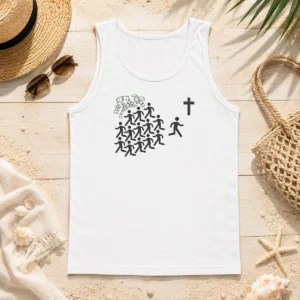 Funny Wearicy Jesus Over Money Graphic Tank Top