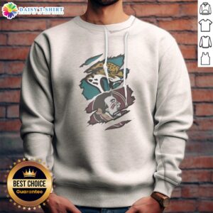 Funny Jacksonville Jaguars Florida State Seminoles Team Logo Sweatshirt featuring a vibrant design.