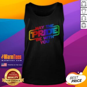 Funny Star Wars May The Pride Be With You LGBTQ Pride Rainbow Graphic tank top in vibrant colors