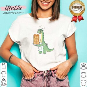 Good The Pancake Saurus Cute Funny Dinosaur v neck optimized for an adorable and fun look.