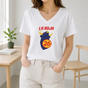 Pretty Spain La Roja World Cup 2026 National Football The Red One V-Neck Shirt