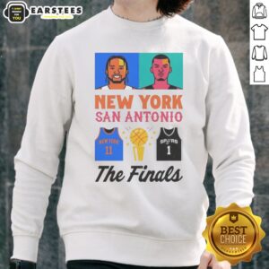 The Finals Jalen Brunson New York Knicks Victor Wembanyama San Antonio Spurs sweatshirt on a neutral background