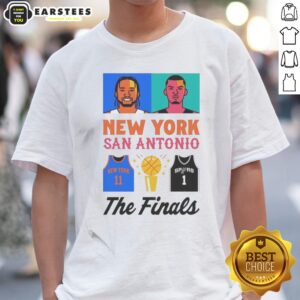 The Finals Jalen Brunson New York Knicks Victor Wembanyama San Antonio Spurs shirt on a neutral background