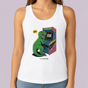 Good Asteroids Game Over Dinosaur Funny Tank Top