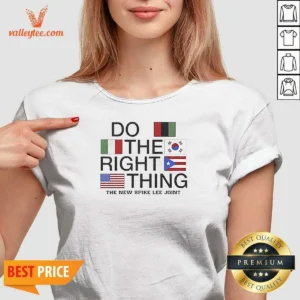 Hot Spike Lee Do The Right Thing The New Spike Lee Joint Flags V-Neck Shirt