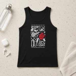 Premium Street Life Tattoo Symbols Flash Art Tank Top