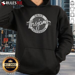 Original Troy University Trojans Logo Sports Fan University Hoodie displayed in a vibrant red color with logo detail.