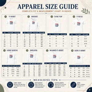 Size chart for Nice Party Like It Is 1776 American Flag Sunglasses with measurements in inches and cm