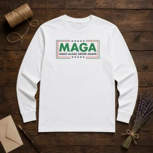 Original MAGA Algae Great Again Memorial Reflecting Pool America 2026 long sleeve shirt in dark color with bold graphic print