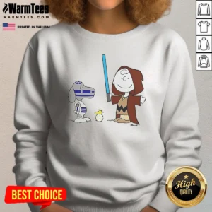 Hot Charlie Brown Snoopy Woodstock Star Wars R2 D2 BB 8 Mashup Character Sweatshirt