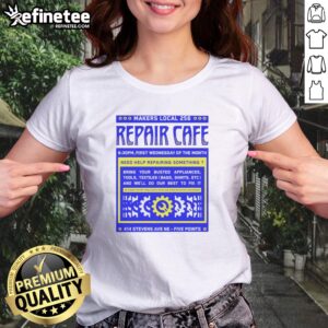 Original Makers Local 256 Repair Cafe Gear Wrench Need Help Repairing Something girl t-shirt featuring a unique design.