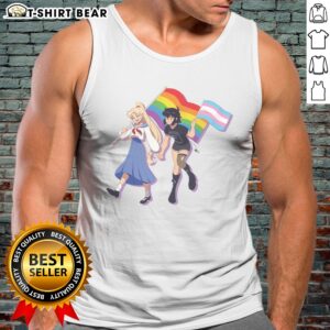 Original Usagi Tsukino And Sailor Moon Character Holding Obsession Pride Flag Tank top featuring vibrant colors and unique design