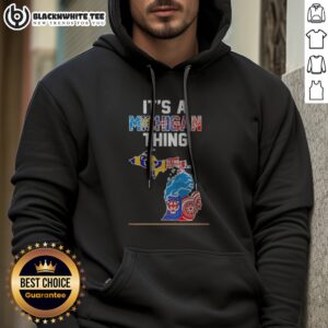 Good It'S A Michigan Thing Sports Map Hoodie featuring a unique Michigan sports map design.