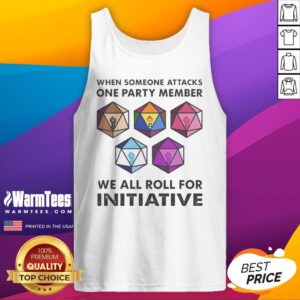 Funny When Someone Attacks One Party Member We All Roll For Initiative Retro tank top in vibrant colors