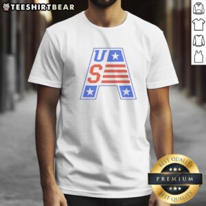 Pretty USA Patriotic Letter A With Stars And Stripes Shirt displayed on a clean background