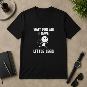 Good Wait For Me I Have Little Legs Running Man V-Neck Shirt