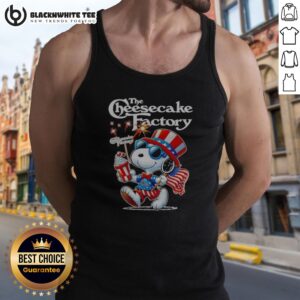 Original Snoopy X The Cheesecake Factory Fourth Of July American 250 Years 1776 2026 Fireworks Tank Top in vibrant colors