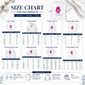 Size chart for Official Mr Books The Paris Review Literary Reading with measurements in inches and cm
