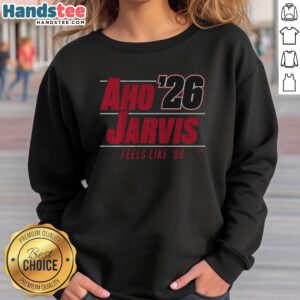 Funny Aho Jarvis '26 sweatshirt featuring a humorous graphic design.