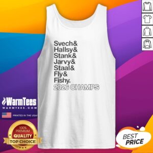 Official Svech Hallsy Stank Jarvy Staal Fly Fishy 2026 Champs NHL Tank Top