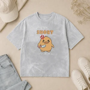 Good Angry Chick Call Me Short One More Time Kawaii Washed T-Shirt