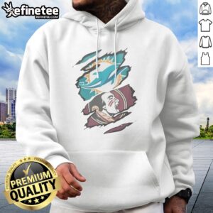 Pretty Miami Dolphins Florida State Seminoles NFL NCAA Ripped Effect hoodie showcasing a bold design