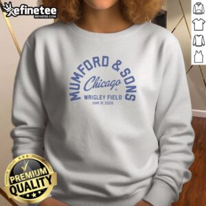 Top Mumford And Sons Chicago Cubs Wrigley Field sweatshirt in navy blue with graphic print