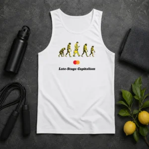 Pretty Late Stage Capitalism Idiocracy Evolution Tank Top
