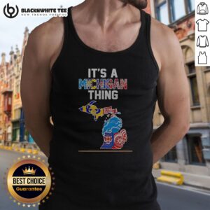 Good It'S A Michigan Thing Sports Map Tank Top showcasing a vibrant Michigan-themed design.