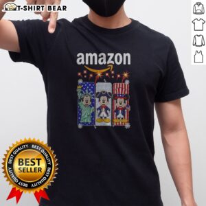Funny Amazon Mickey Mouse Statue Of Liberty Uncle Sam Patriotic Shirt featuring a classic crew neck and short sleeves
