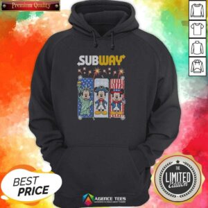 Good Hot Subway Mickey Mouse Statue Of Liberty Uncle Sam Fourth Of July hoodie optimized image showing front view of a comfortable pullover hoodie