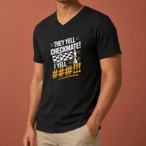 Funny Chess Pawn King Checkmate Quote V-Neck Shirt