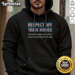 Nice Respect My Trans Homies Gay Pride Month Lgbtq hoodie displayed on a hanger, showcasing vibrant colors and bold text.