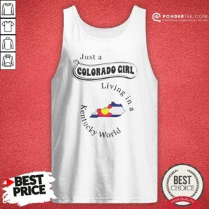Pretty Just A Colorado Girl Living In A Kentucky World Map Outline tank top optimized, sleeveless casual top with graphic print
