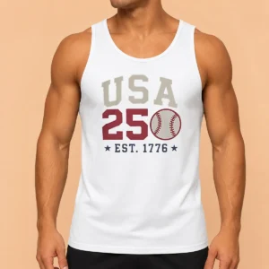 Good USA 250 EST 1776 Baseball Team Spirit Tank Top