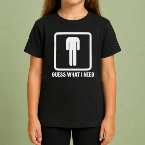 Nice Guess What I Need Man Silhouette Kids T Shirt featuring a bold graphic on a comfortable cotton fabric