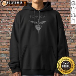 Awesome Bon Jovi Dagger Heart Logo Hoodie