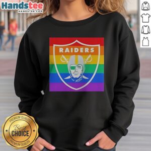 Pretty Las Vegas Raiders Pride Logo NFL Pride Month Theme Football Team sweatshirt displayed on a neutral background.