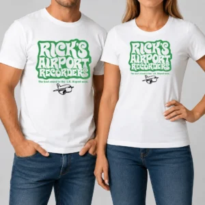Pretty Tom Petty Rick'S Airport Recorders The Best Round t shirt in black, classic crew neck cotton tee