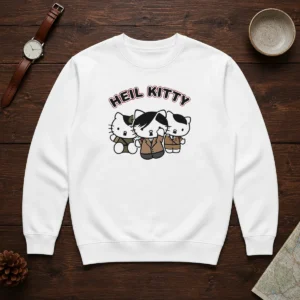 Hot Heil Kitty Parody Satire Cartoon Funny Sweater