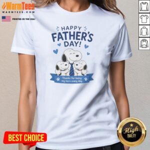 Original Snoopy Peanuts Happy Father Day Thanks For Being My Hero Every Day Ladies Shirt